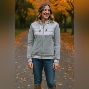 Barbour Selsey Sweat Jacket Quilted Puffer Zip Up Grey Size 8‎ Women's